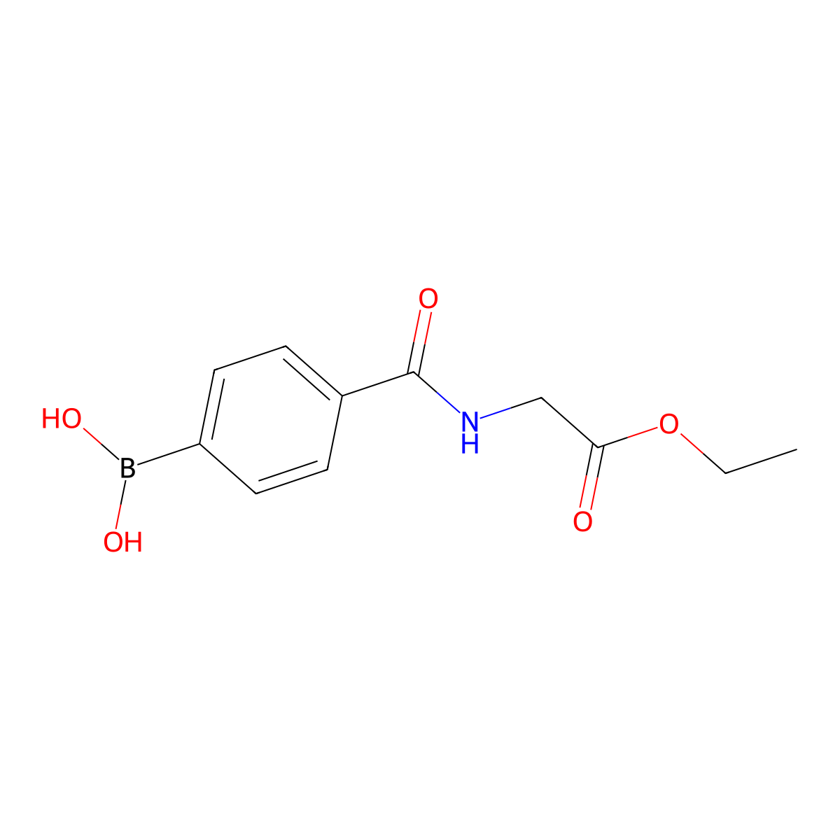 Ethyl (4-boronobenzoylamino)acetate molecular structure, CAS 1072946-08-7