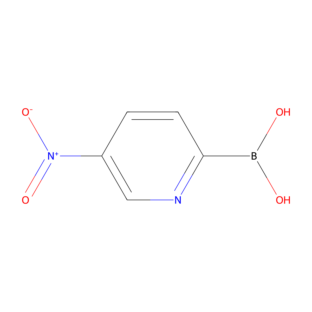(5-Nitropyridin-2-yl)boronic acid molecular structure, CAS 1072946-12-3