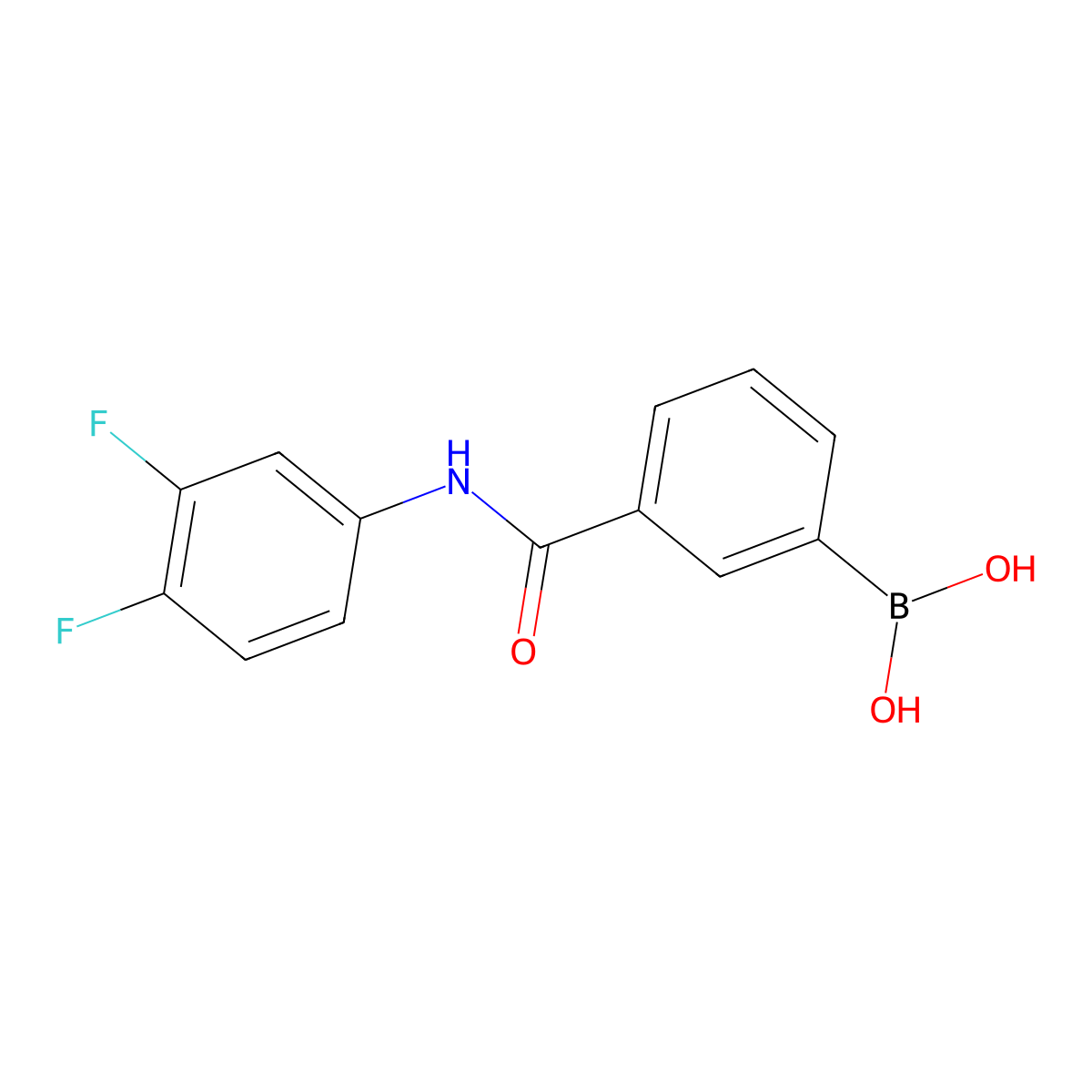 (3-((3,4-Difluorophenyl)carbamoyl)phenyl)boronic acid molecular structure, CAS 1072946-15-6