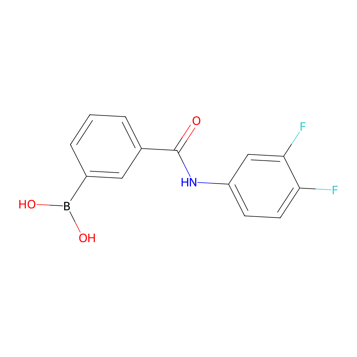 (3-((3,4-Difluorophenyl)carbamoyl)phenyl)boronic acid molecular structure, CAS 1072946-15-6