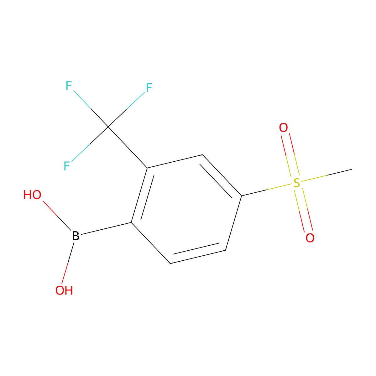 4-(Methylsulfonyl)-2-(trifluoromethyl)phenylboronic acid molecular structure, CAS 1072946-16-7