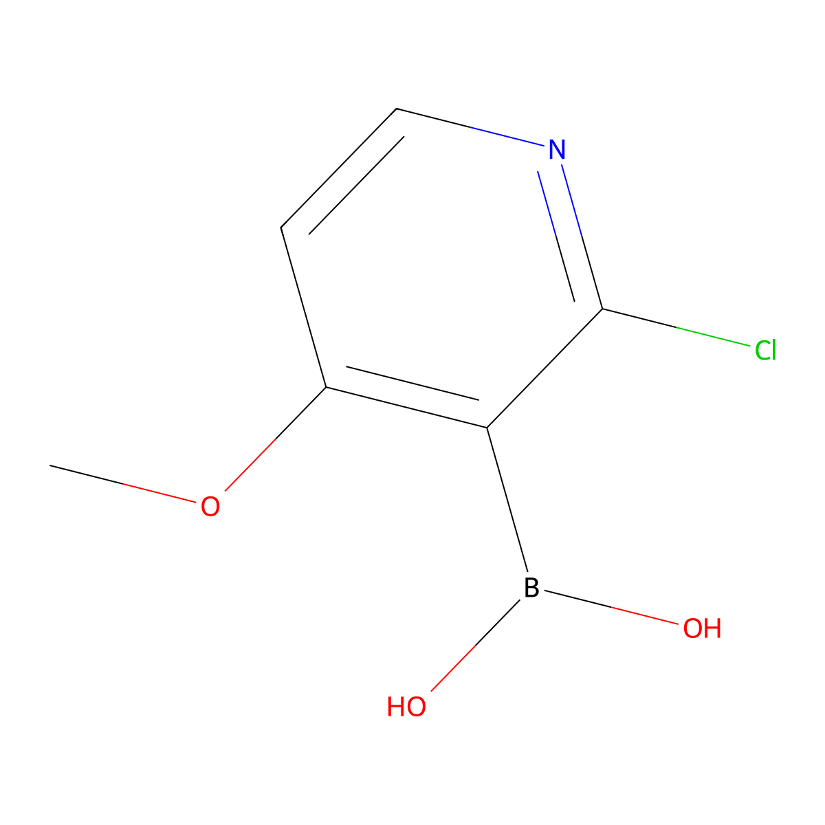 (2-Chloro-4-methoxypyridin-3-yl)boronic acid molecular structure, CAS 1072946-19-0
