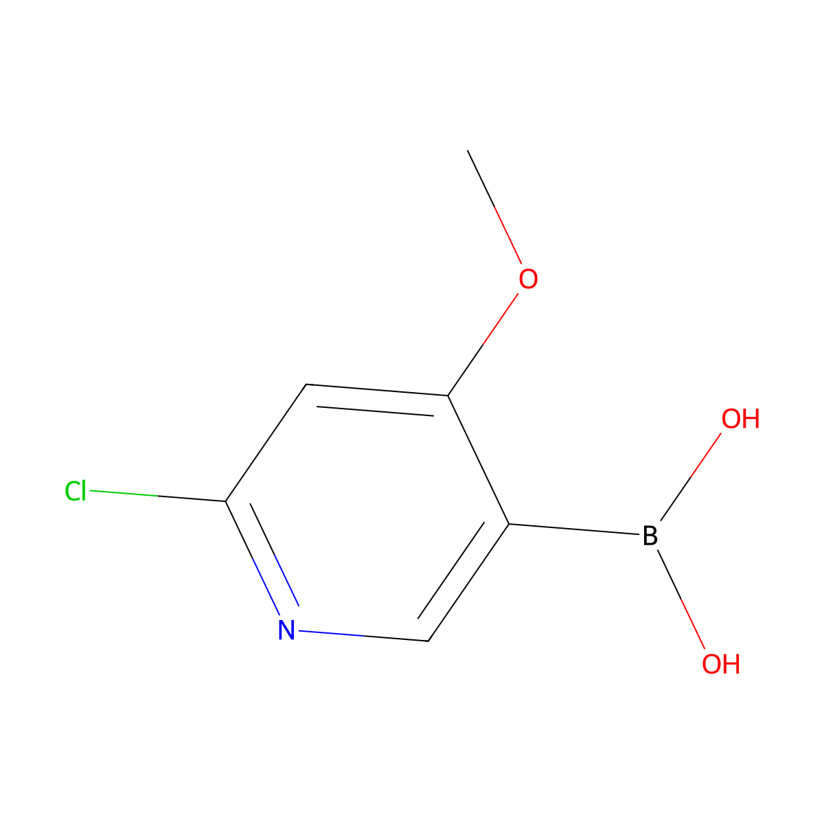 (6-Chloro-4-methoxypyridin-3-yl)boronic acid molecular structure, CAS 1072946-20-3