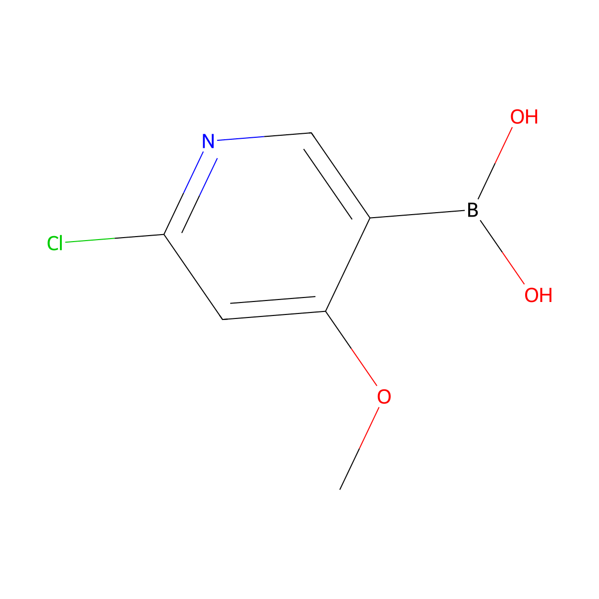 (6-Chloro-4-methoxypyridin-3-yl)boronic acid molecular structure, CAS 1072946-20-3