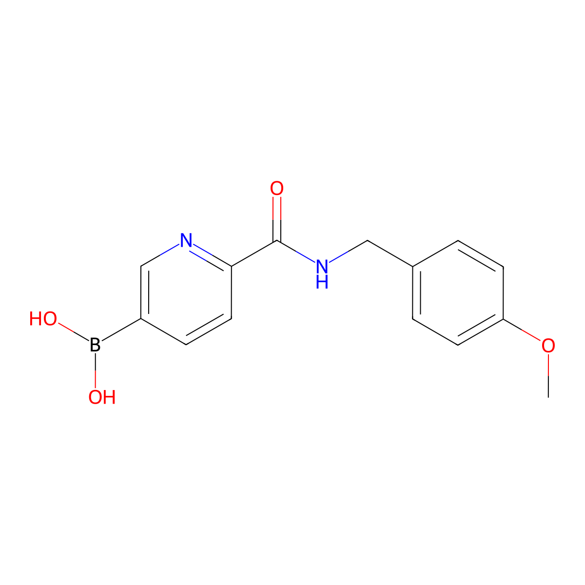 6-(4-Methoxybenzylcarbamoyl)pyridine-3-boronic acid molecular structure, CAS 1072946-22-5