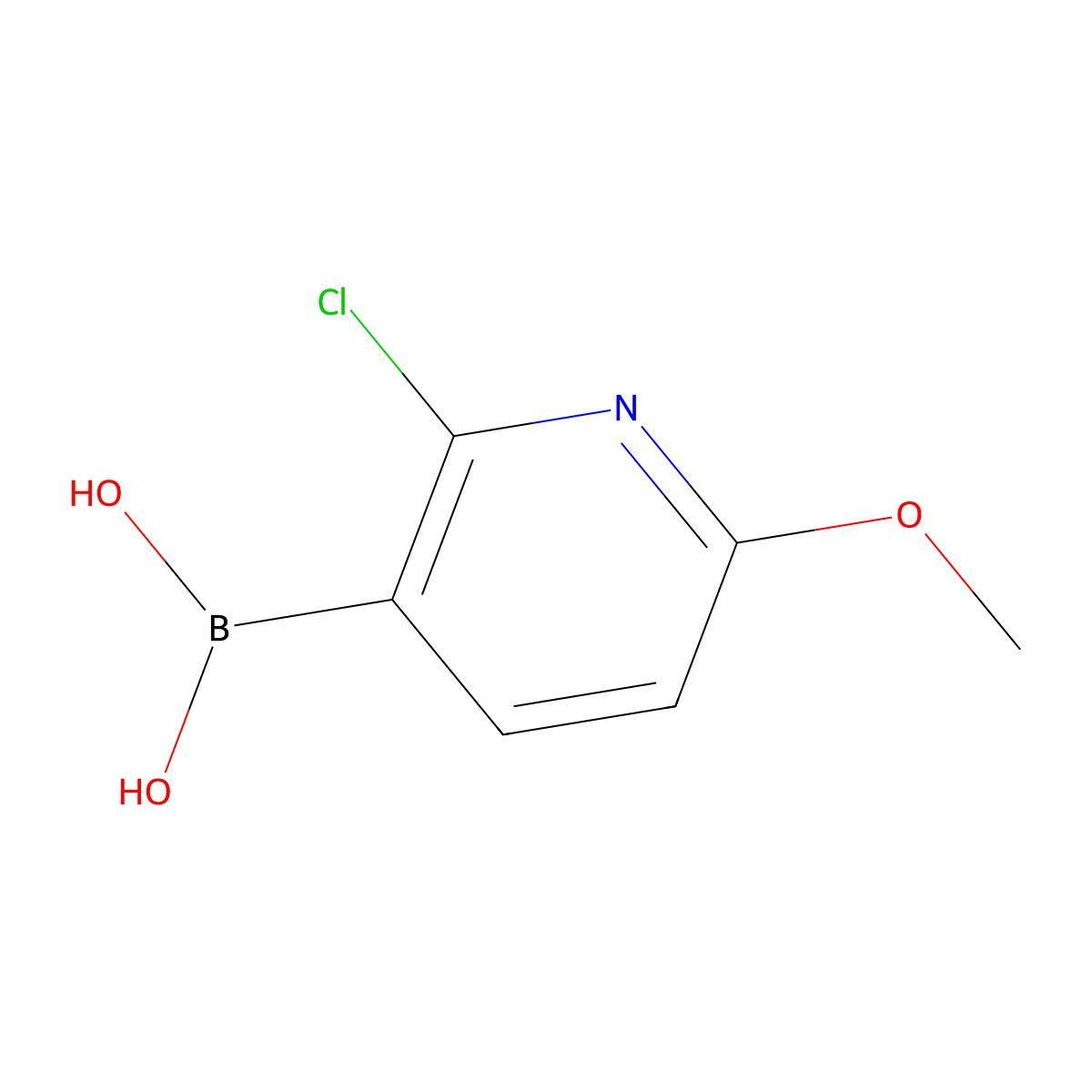 (2-Chloro-6-methoxypyridin-3-yl)boronic acid molecular structure, CAS 1072946-25-8