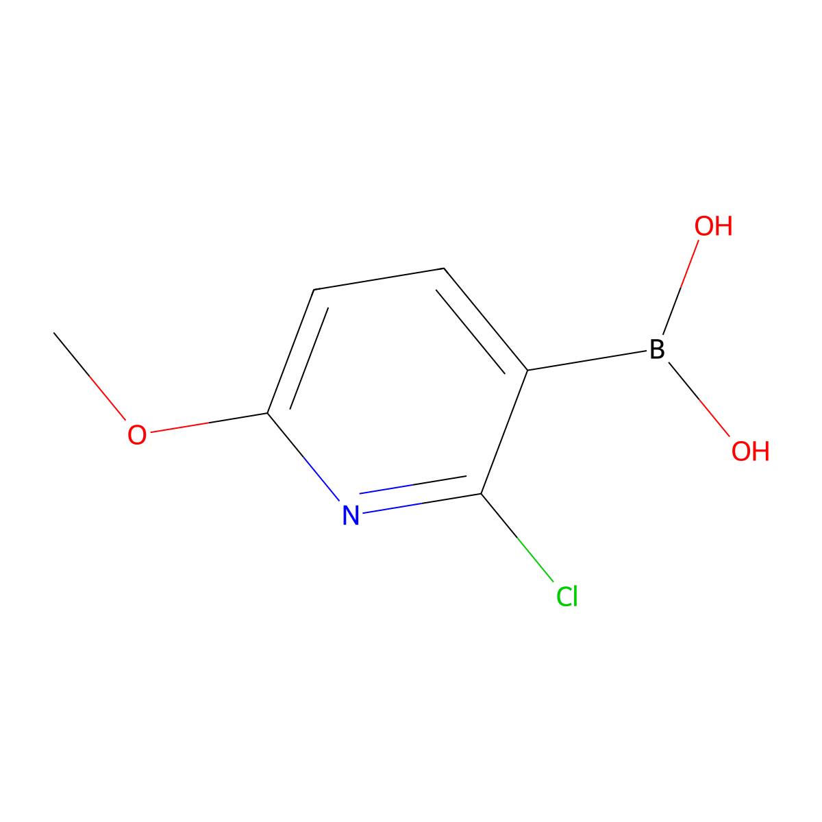 (2-Chloro-6-methoxypyridin-3-yl)boronic acid molecular structure, CAS 1072946-25-8