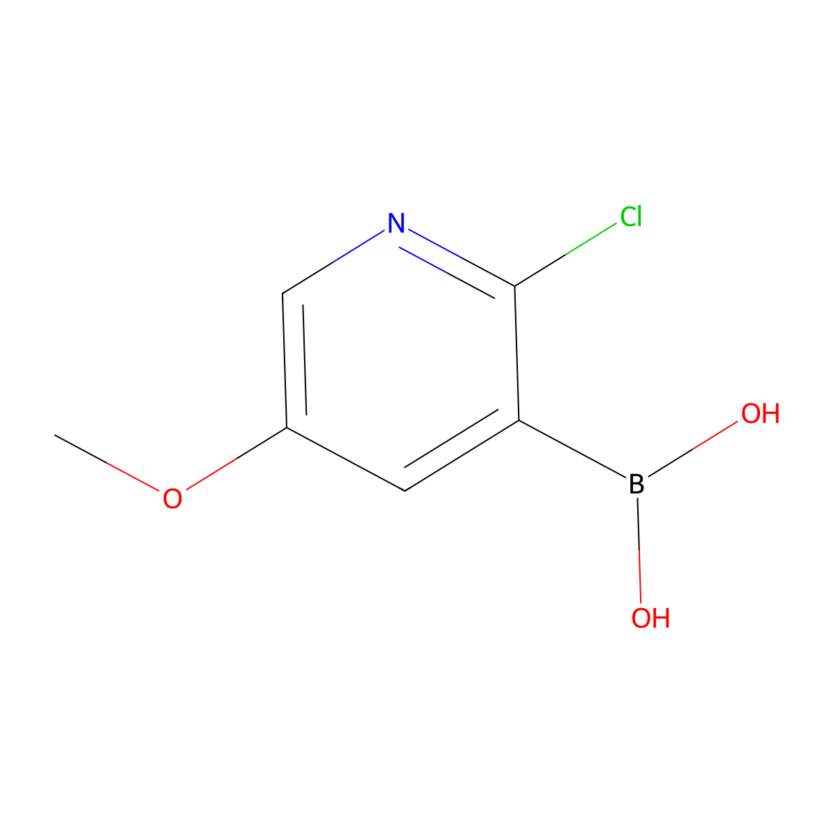(2-Chloro-5-methoxypyridin-3-yl)boronic acid molecular structure, CAS 1072946-26-9