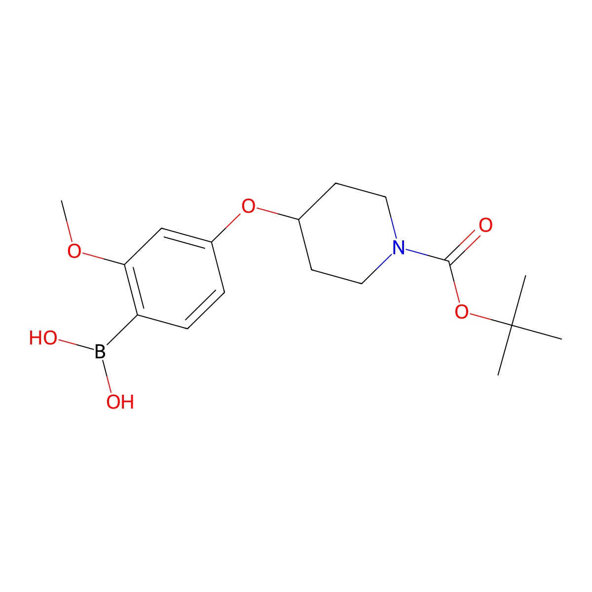 4-(1-BOC-piperidin-4-yloxy)-2-methoxyphenylboronic acid molecular structure, CAS 1072946-29-2