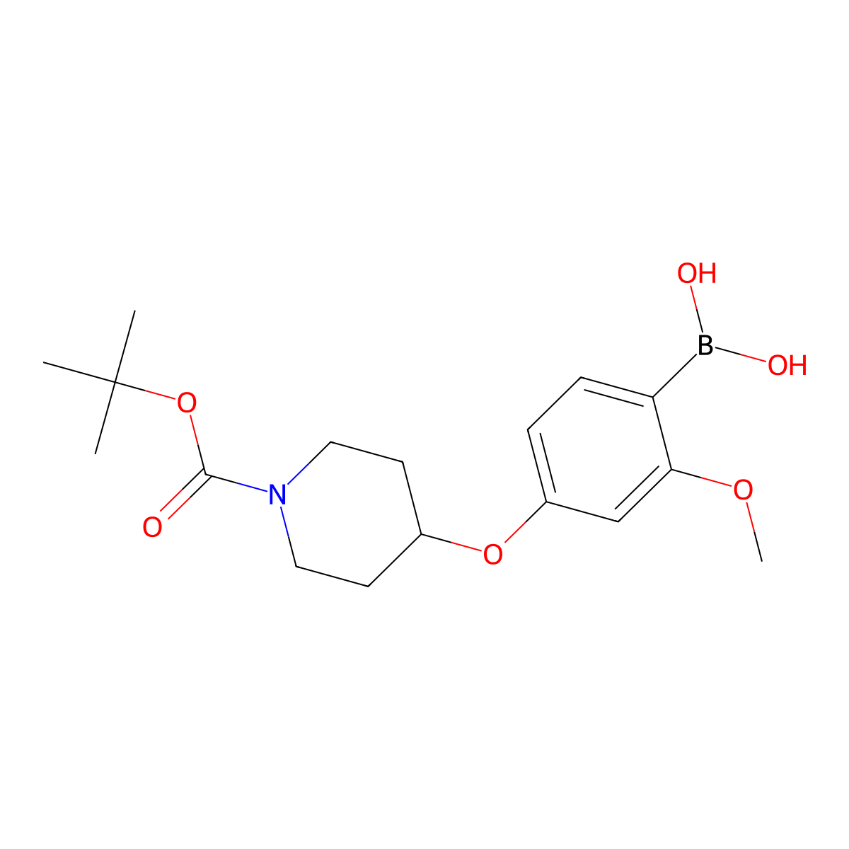 4-(1-BOC-piperidin-4-yloxy)-2-methoxyphenylboronic acid molecular structure, CAS 1072946-29-2