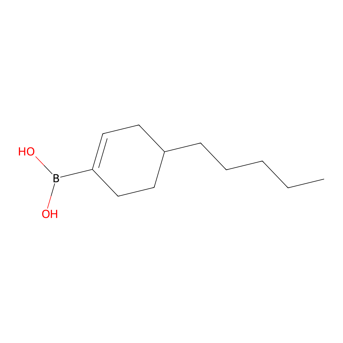 (4-Pentylcyclohex-1-en-1-yl)boronic acid molecular structure, CAS 1072946-31-6