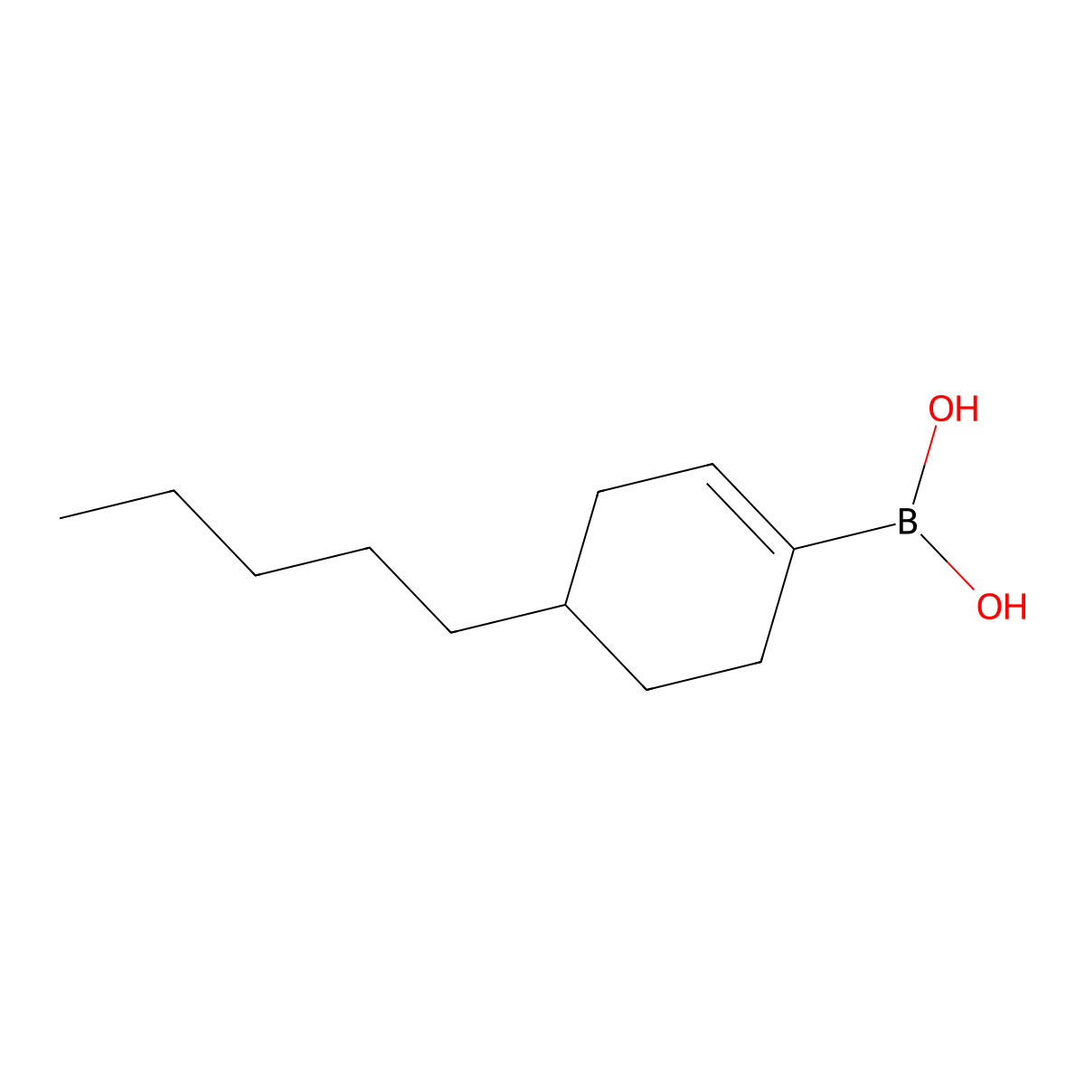 (4-Pentylcyclohex-1-en-1-yl)boronic acid molecular structure, CAS 1072946-31-6