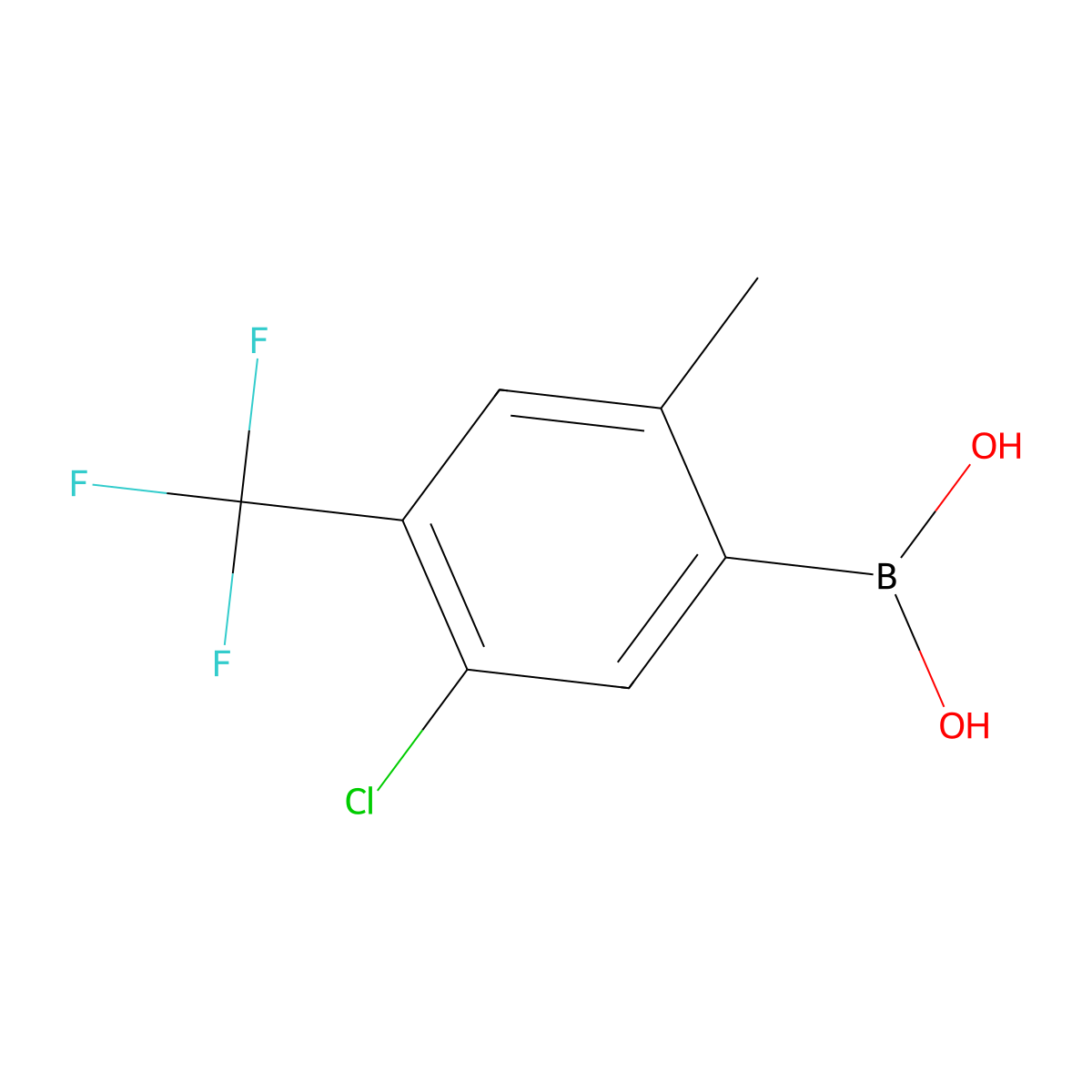 5-Chloro-2-methyl-4-(trifluoromethyl)phenylboronic acid molecular structure, CAS 1072946-33-8