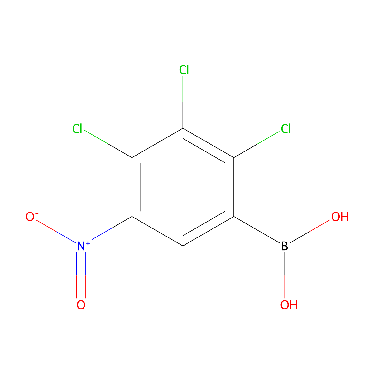 2,3,4-Trichloro-5-nitrophenylboronic acid molecular structure, CAS 1072946-38-3