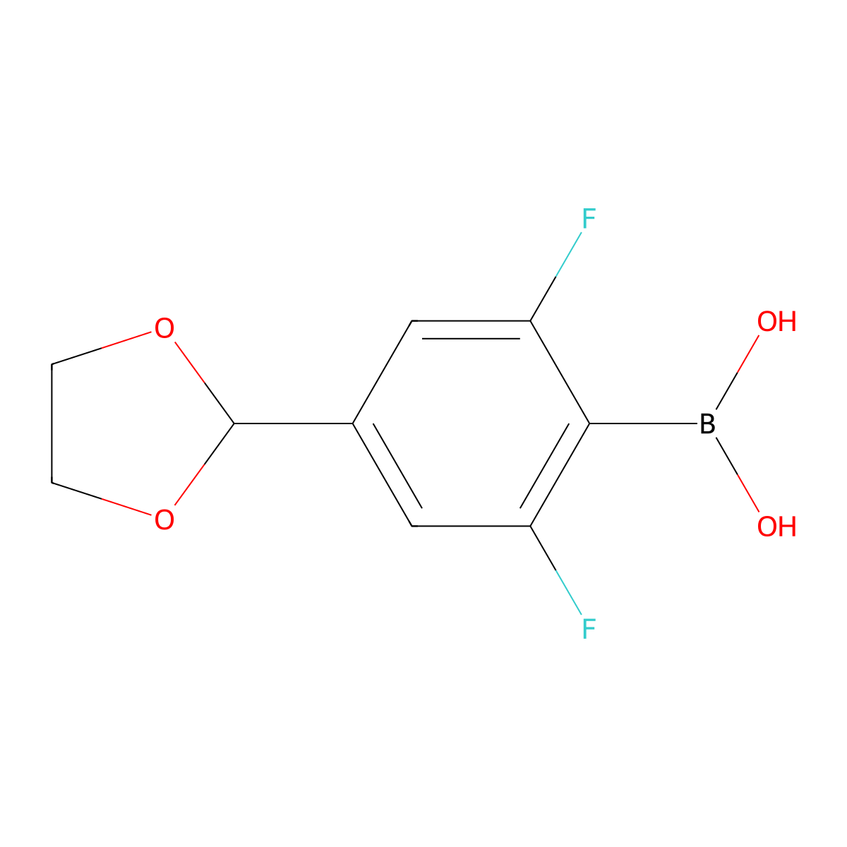 4-(1,3-Dioxolan-2-yl)-2,6-difluorophenylboronic acid molecular structure, CAS 1072946-41-8