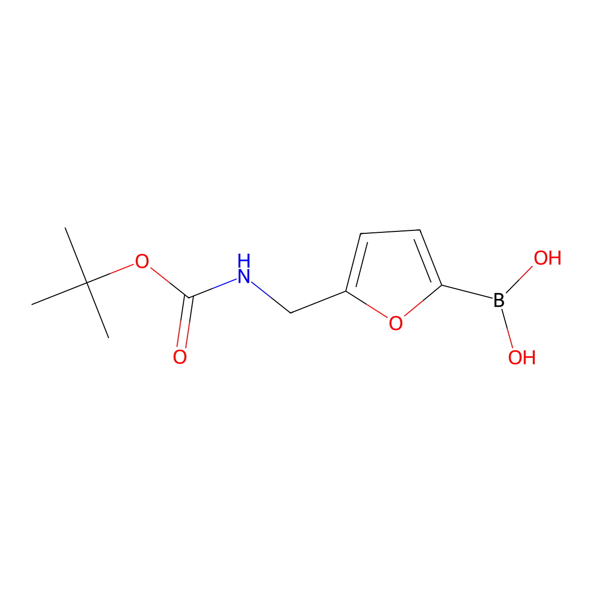[5-({[(Tert-butoxy)carbonyl]amino}methyl)furan-2-yl]boronic acid molecular structure, CAS 1072946-49-6