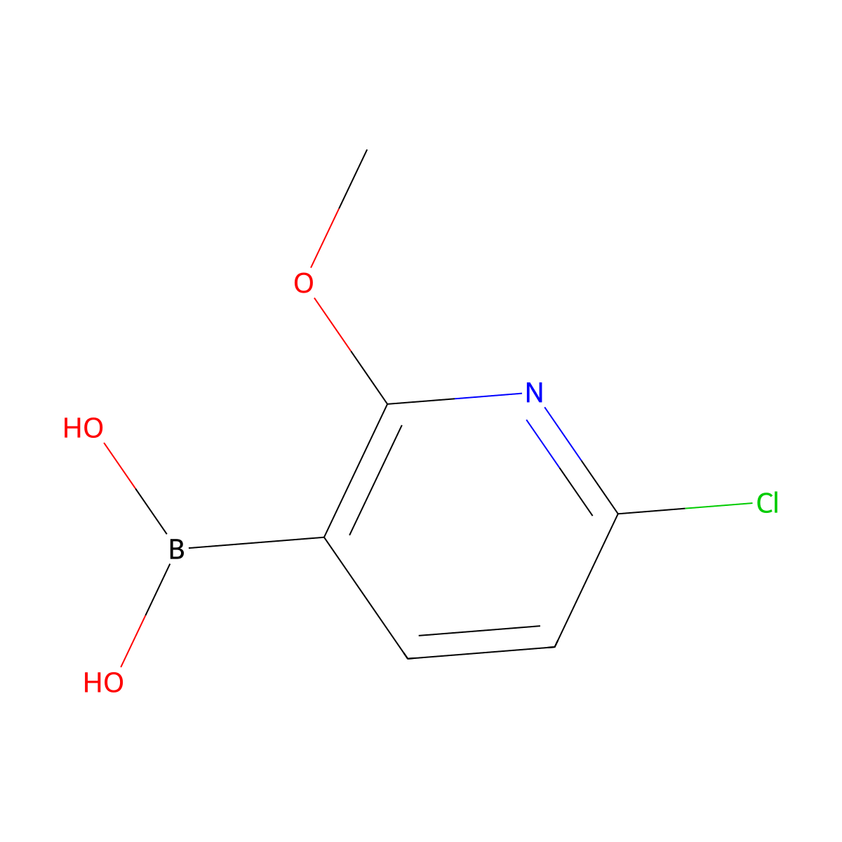 6-Chloro-2-methoxypyridine-3-boronic acid molecular structure, CAS 1072946-50-9