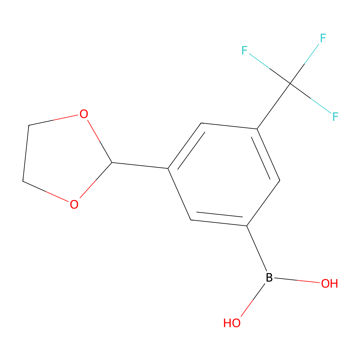 (3-(1,3-Dioxolan-2-yl)-5-(trifluoromethyl)phenyl)boronic acid molecular structure, CAS 1072946-51-0