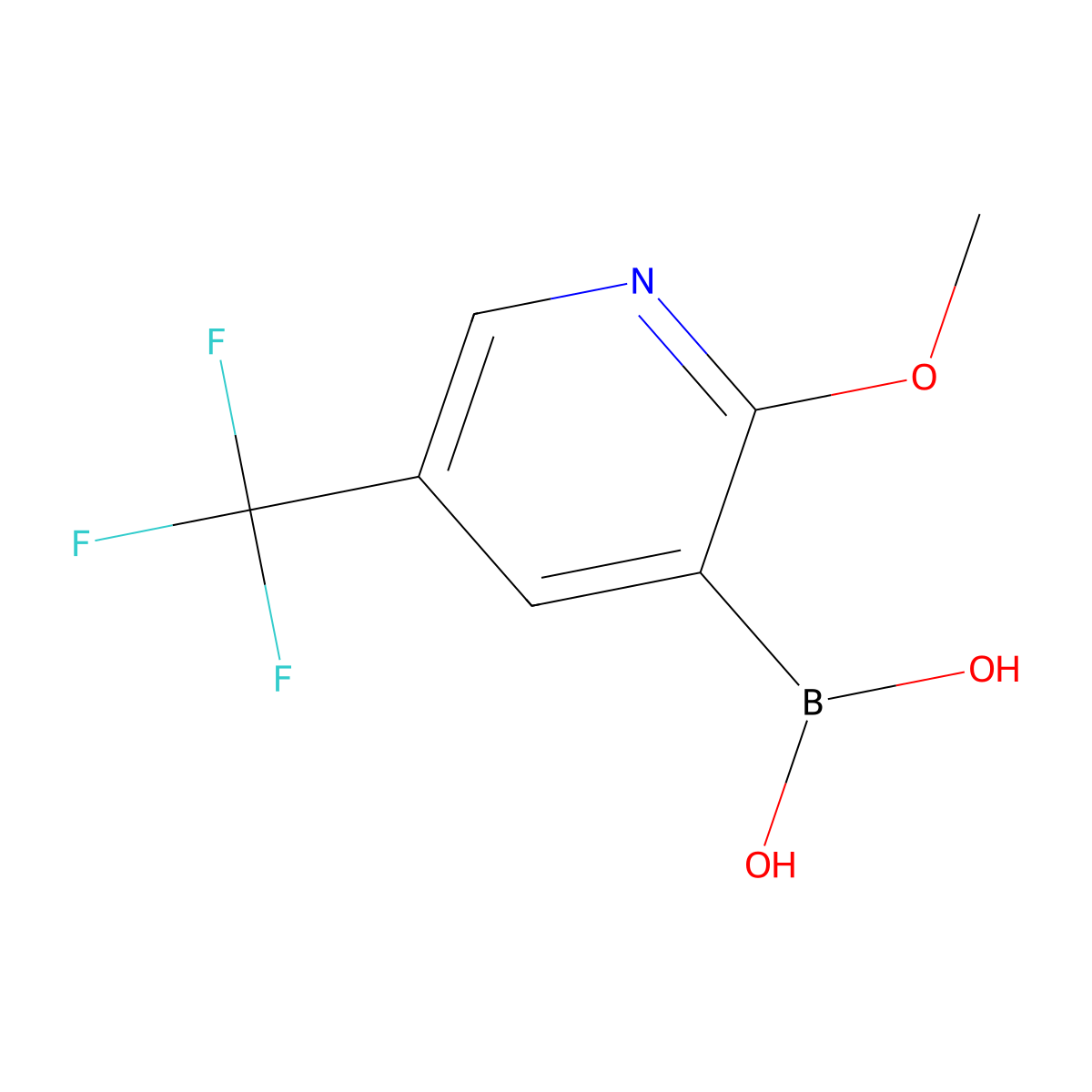 2-Methoxy-5-trifluoromethylpyridine-3-boronic acid molecular structure, CAS 1072946-55-4
