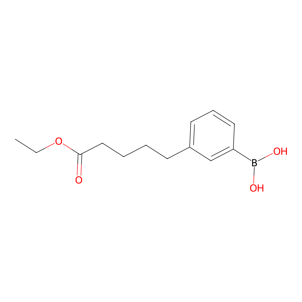(3-(5-Ethoxy-5-oxopentyl)phenyl)boronic acid molecular structure, CAS 1072946-57-6