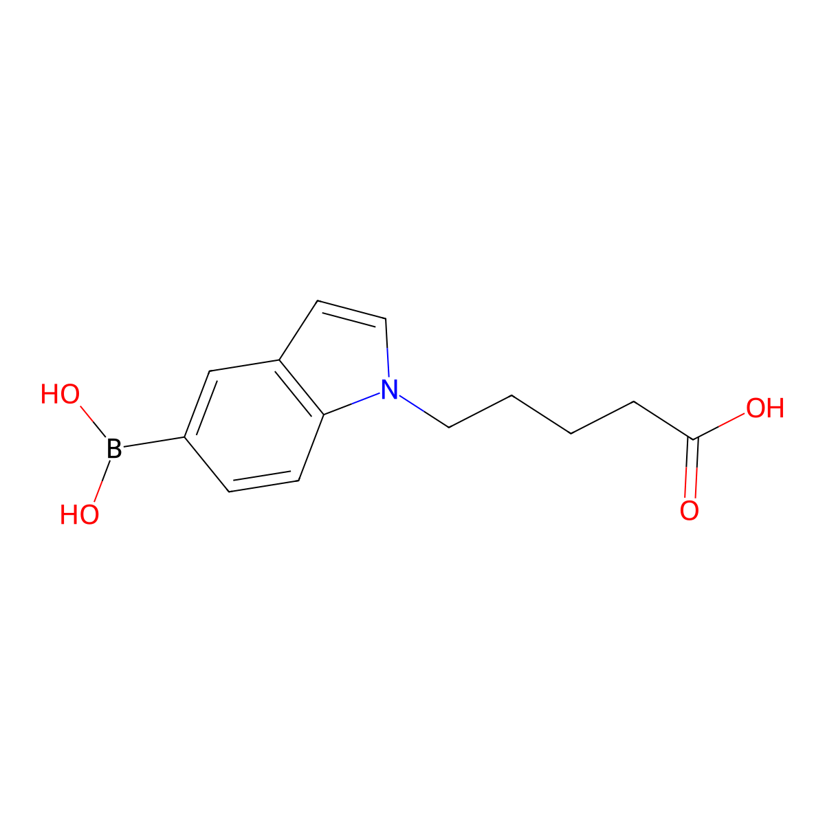 5-(5-Borono-1H-indol-1-yl)pentanoic acid molecular structure, CAS 1072946-60-1