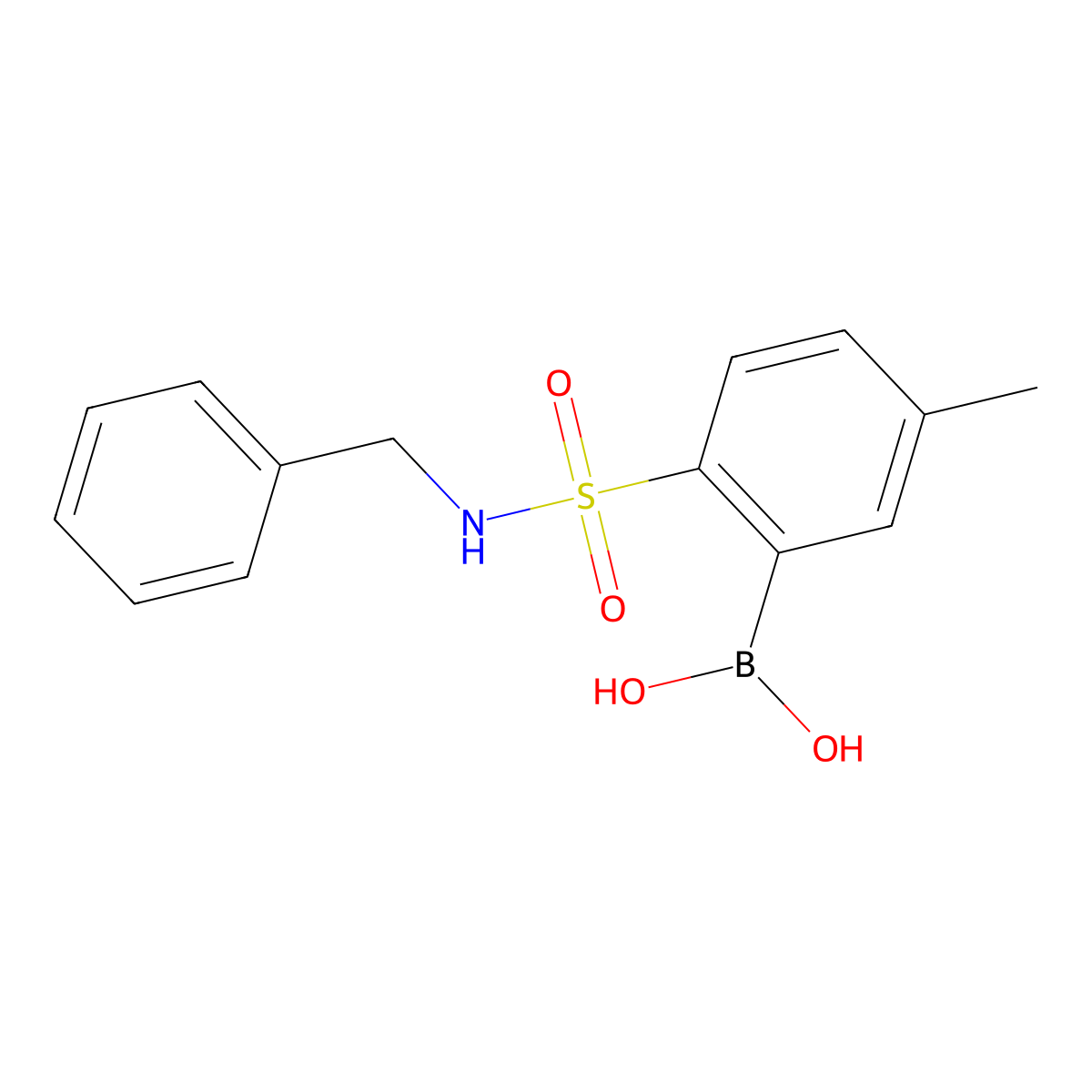 2-(N-Benzylsulfamoyl)-5-methylphenylboronic acid molecular structure, CAS 1072946-63-4