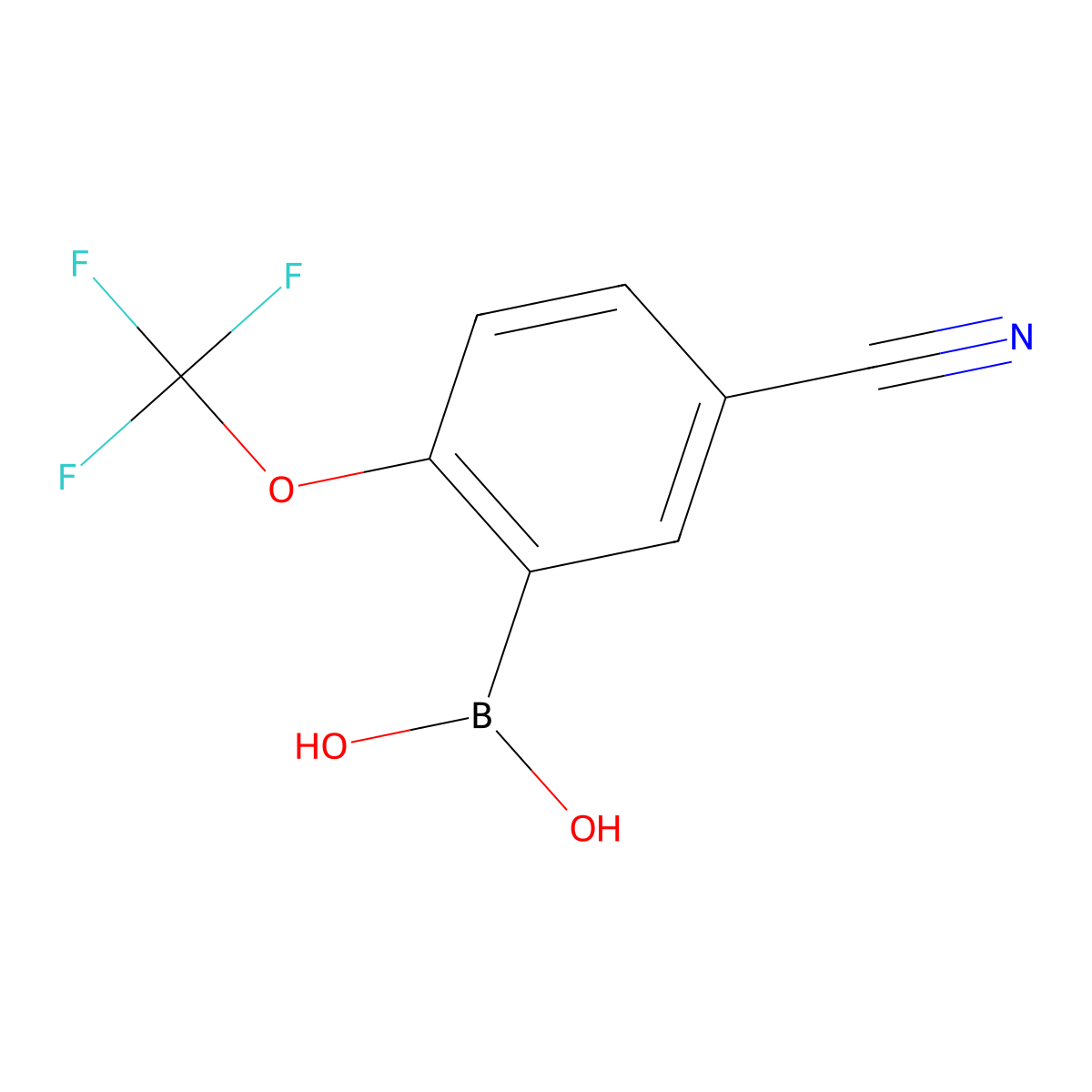 (5-Cyano-2-(trifluoromethoxy)phenyl)boronic acid molecular structure, CAS 1072946-64-5