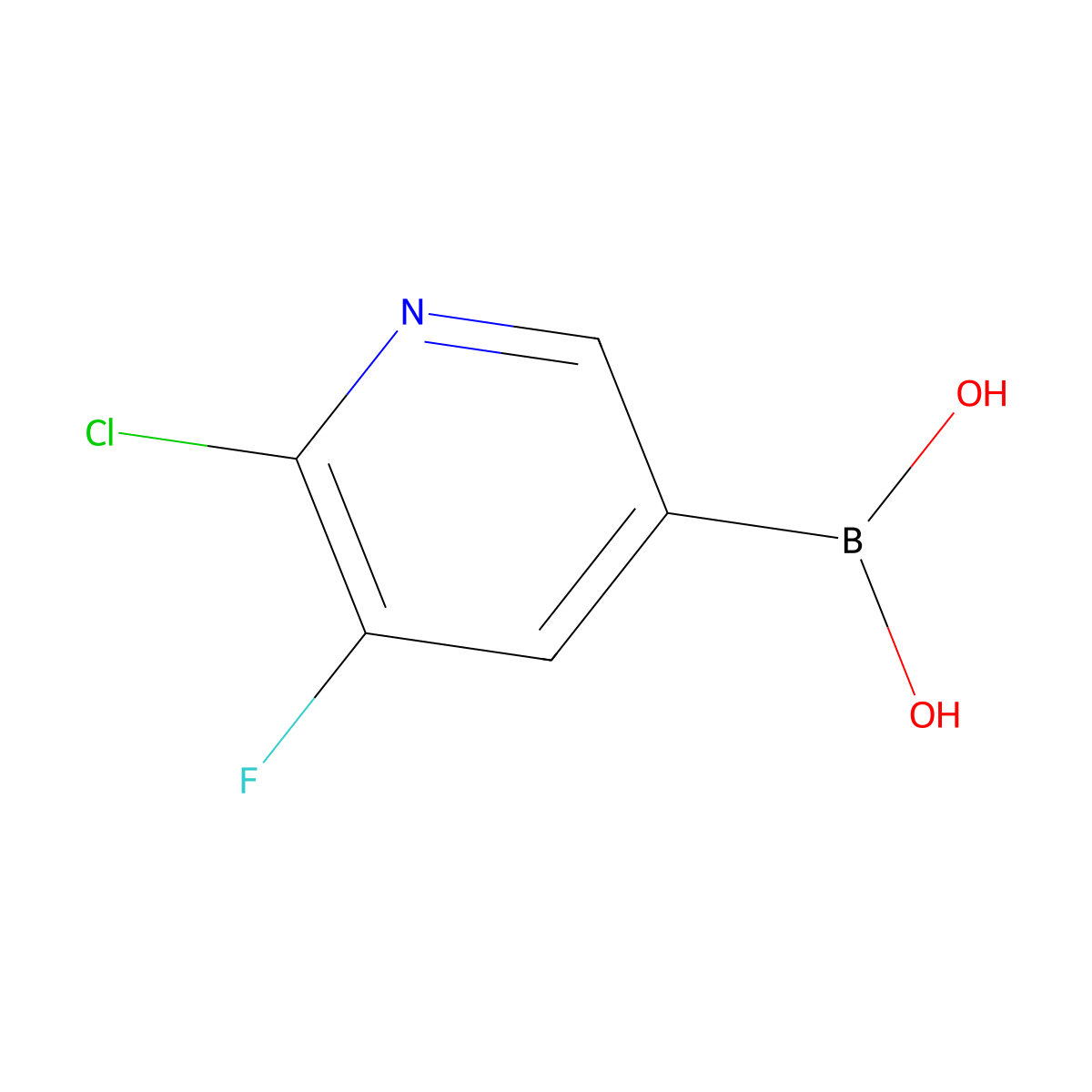 (6-Chloro-5-fluoropyridin-3-yl)boronic acid molecular structure, CAS 1072946-66-7