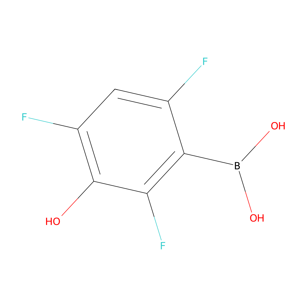 2,4,6-Trifluoro-3-hydroxyphenylboronic acid molecular structure, CAS 1072951-37-1