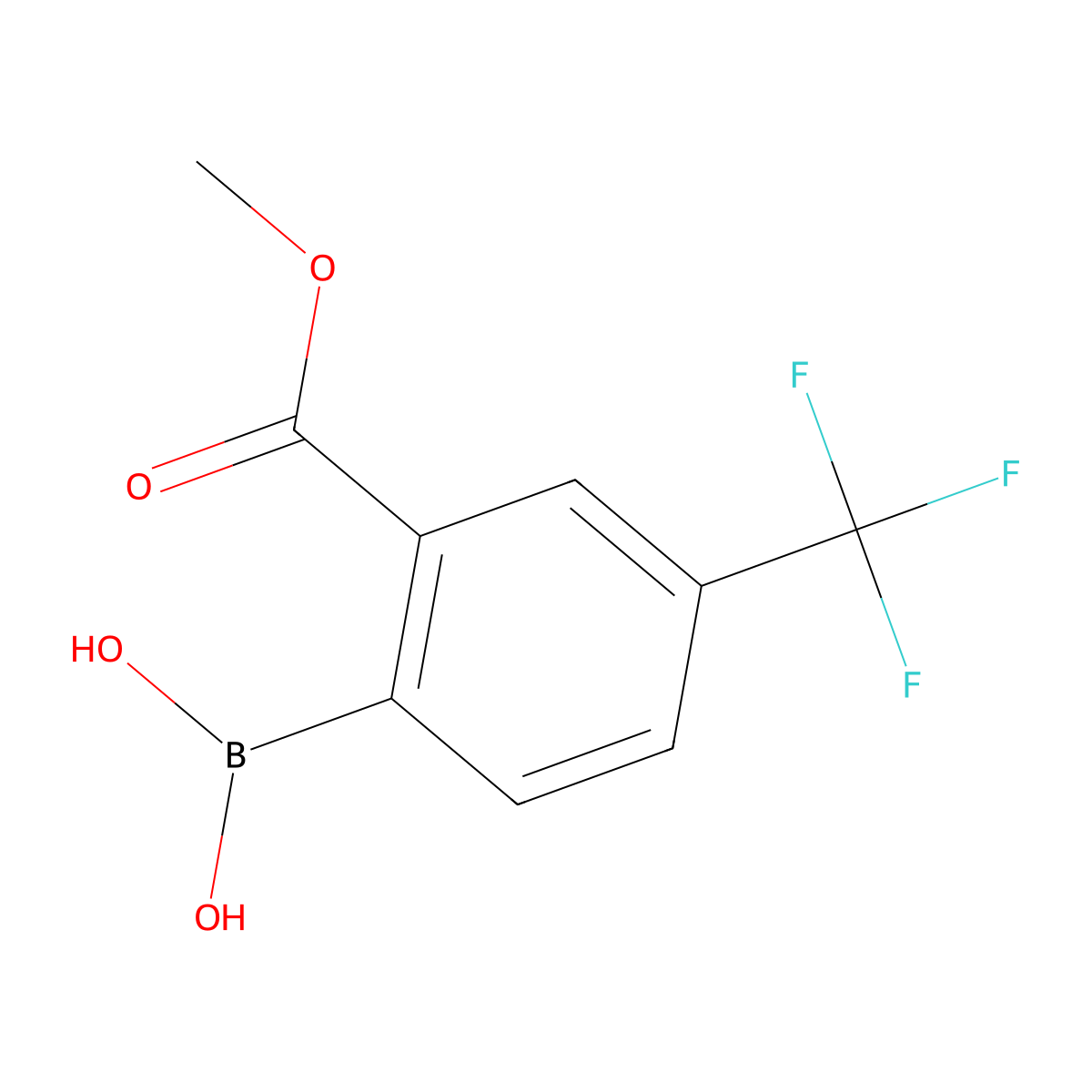 2-(Methoxycarbonyl)-4-(trifluoromethyl)phenylboronic acid molecular structure, CAS 1072951-42-8