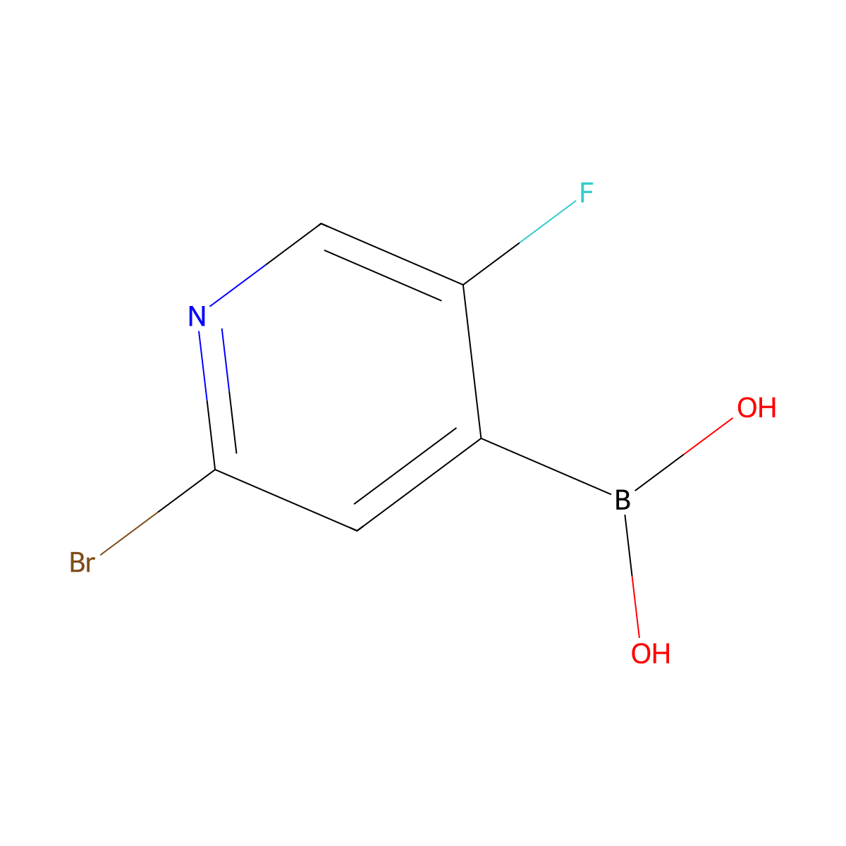 (2-Bromo-5-fluoropyridin-4-yl)boronic acid molecular structure, CAS 1072951-43-9