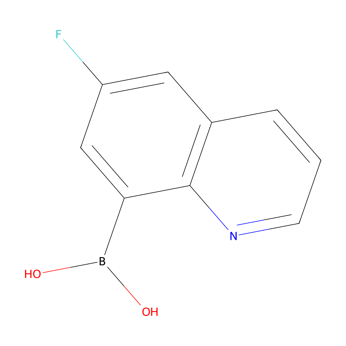 (6-Fluoroquinolin-8-yl)boronic acid molecular structure, CAS 1072951-44-0