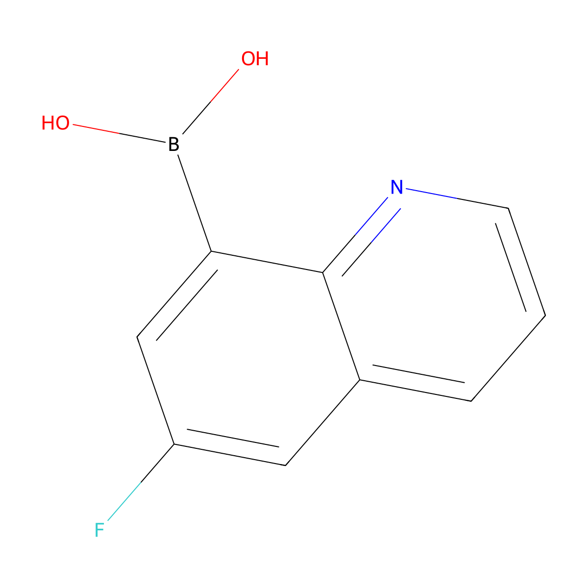 (6-Fluoroquinolin-8-yl)boronic acid molecular structure, CAS 1072951-44-0