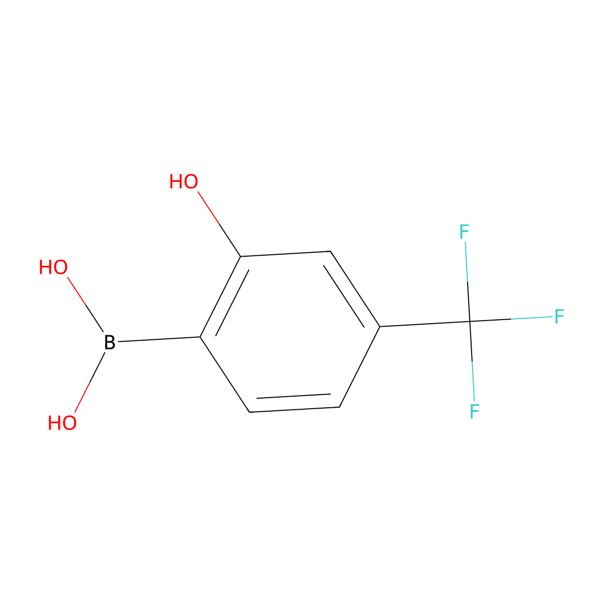 [2-Hydroxy-4-(trifluoromethyl)phenyl]boronic acid molecular structure, CAS 1072951-50-8