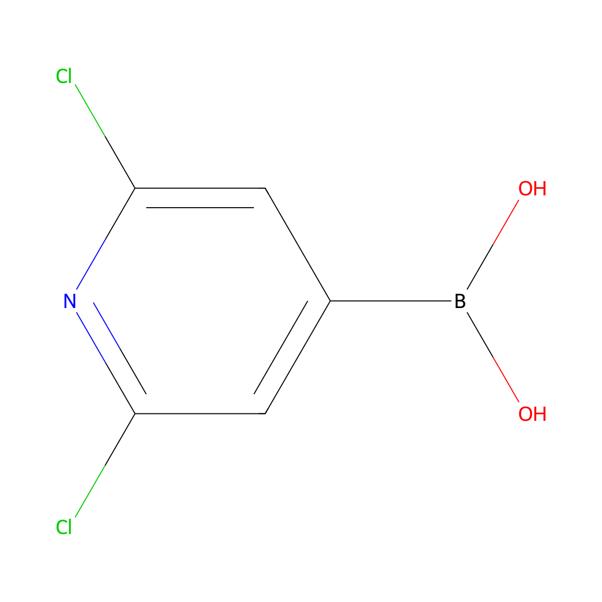 2,6-Dichloropyridine-4-boronic acid molecular structure, CAS 1072951-54-2