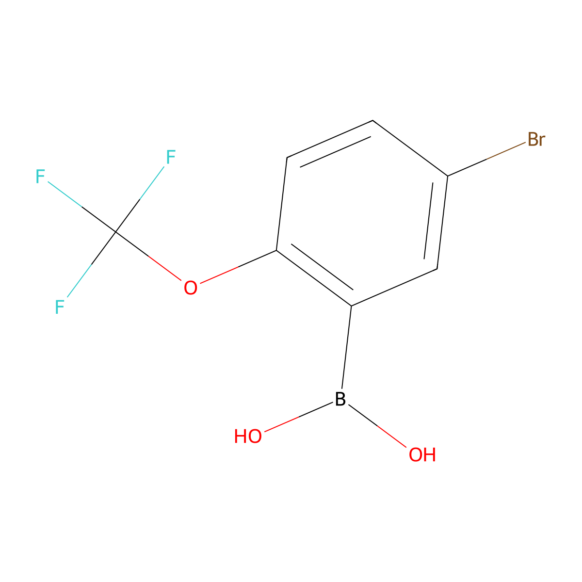 5-Bromo-2-trifluoromethoxyphenylboronic acid molecular structure, CAS 1072951-56-4