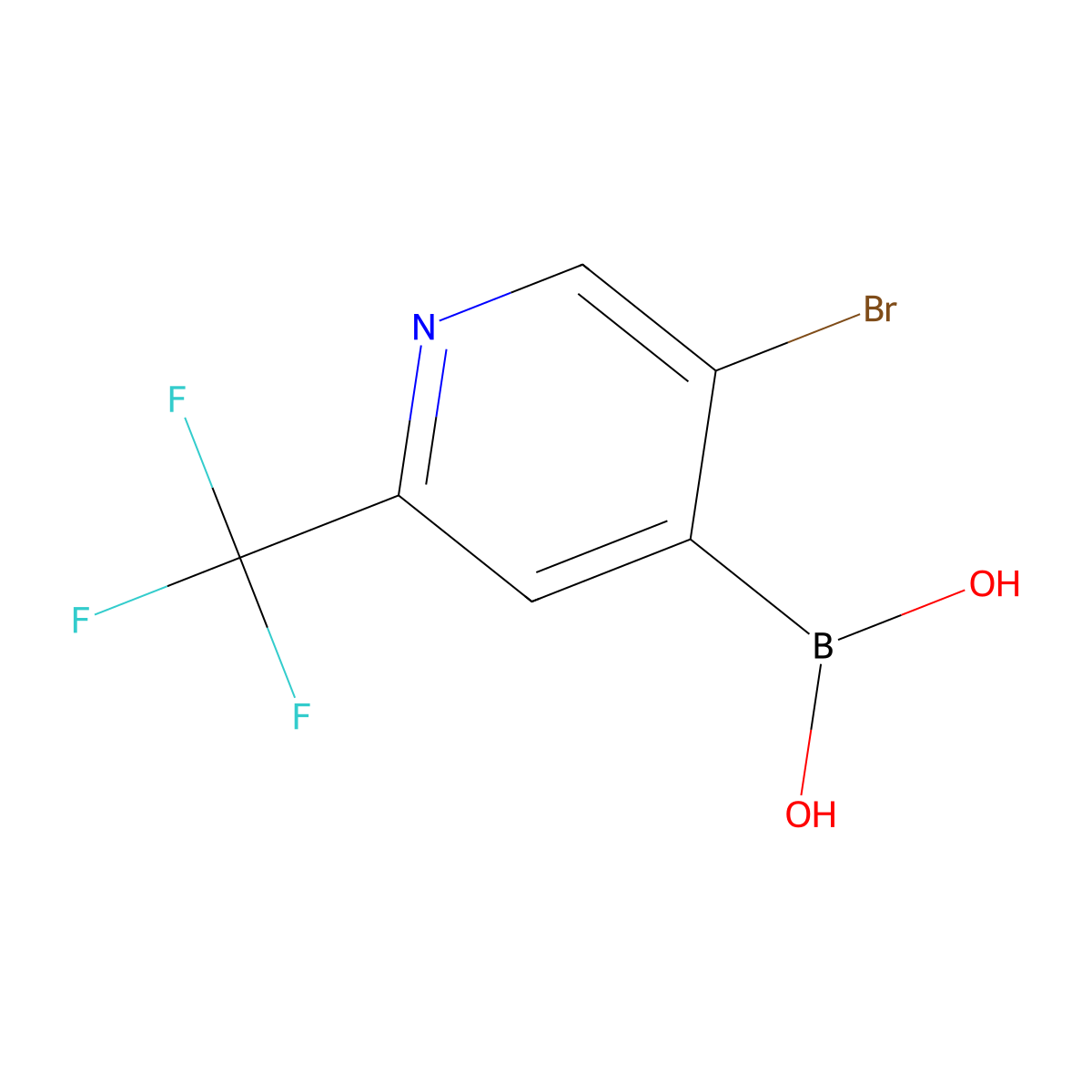 5-Bromo-2-trifluoromethylpyridine-4-boronic acid molecular structure, CAS 1072951-57-5