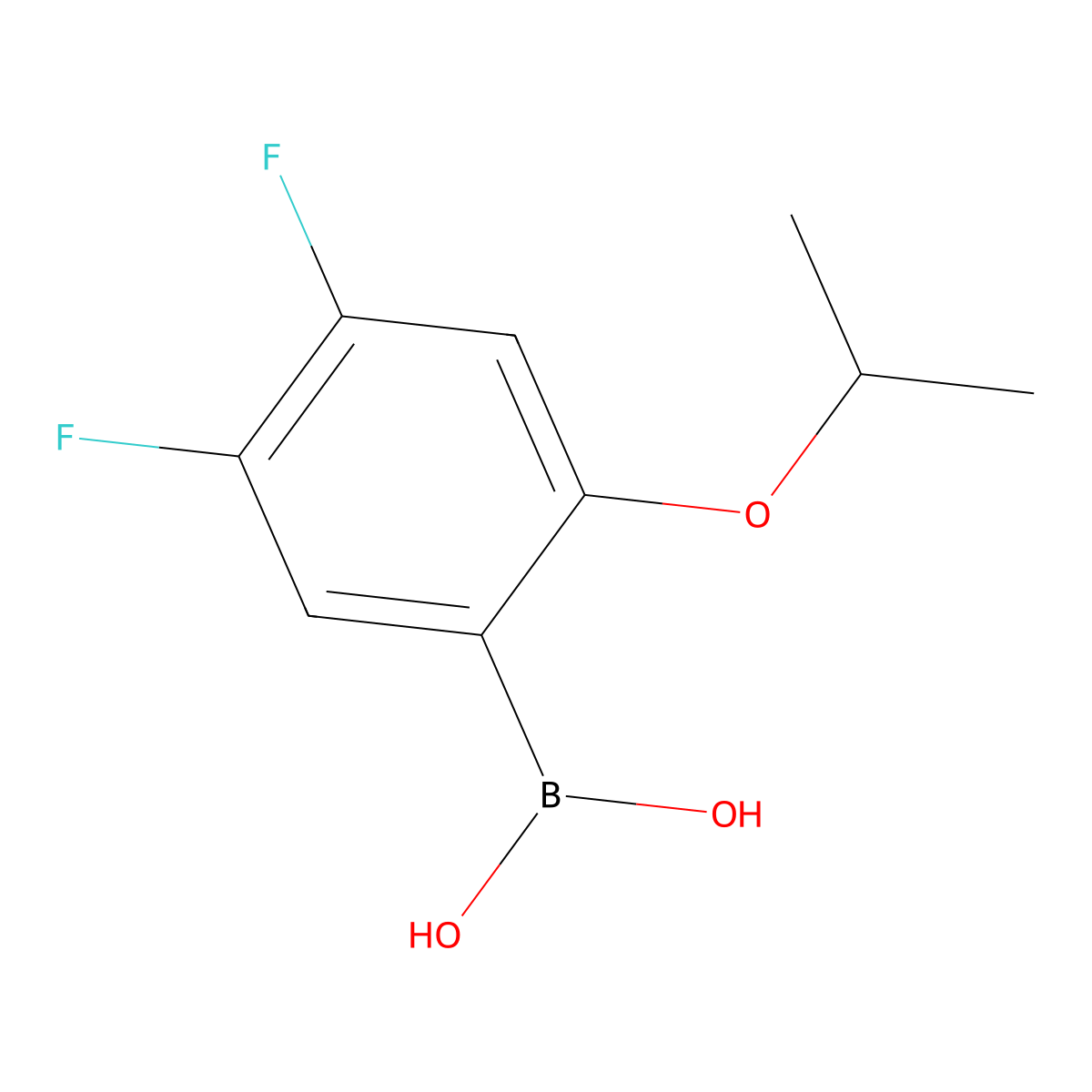B-(4,5-Difluoro-2-(1-methylethoxy)phenyl)boronic acid molecular structure, CAS 1072951-61-1