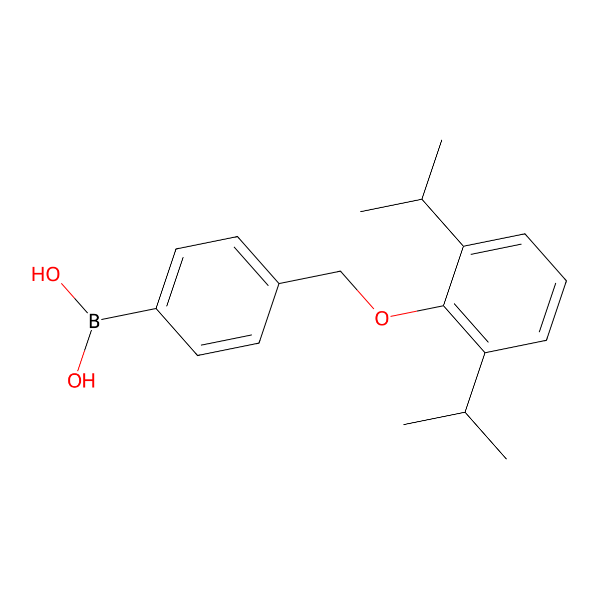(4-((2,6-Diisopropylphenoxy)methyl)phenyl)boronic acid molecular structure, CAS 1072951-63-3