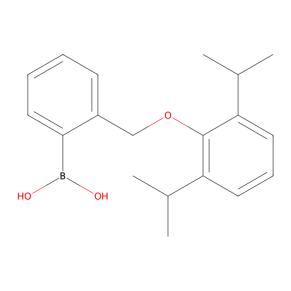 B-[2-[[2,6-Bis(1-methylethyl)phenoxy]methyl]phenyl]boronic acid molecular structure, CAS 1072951-64-4