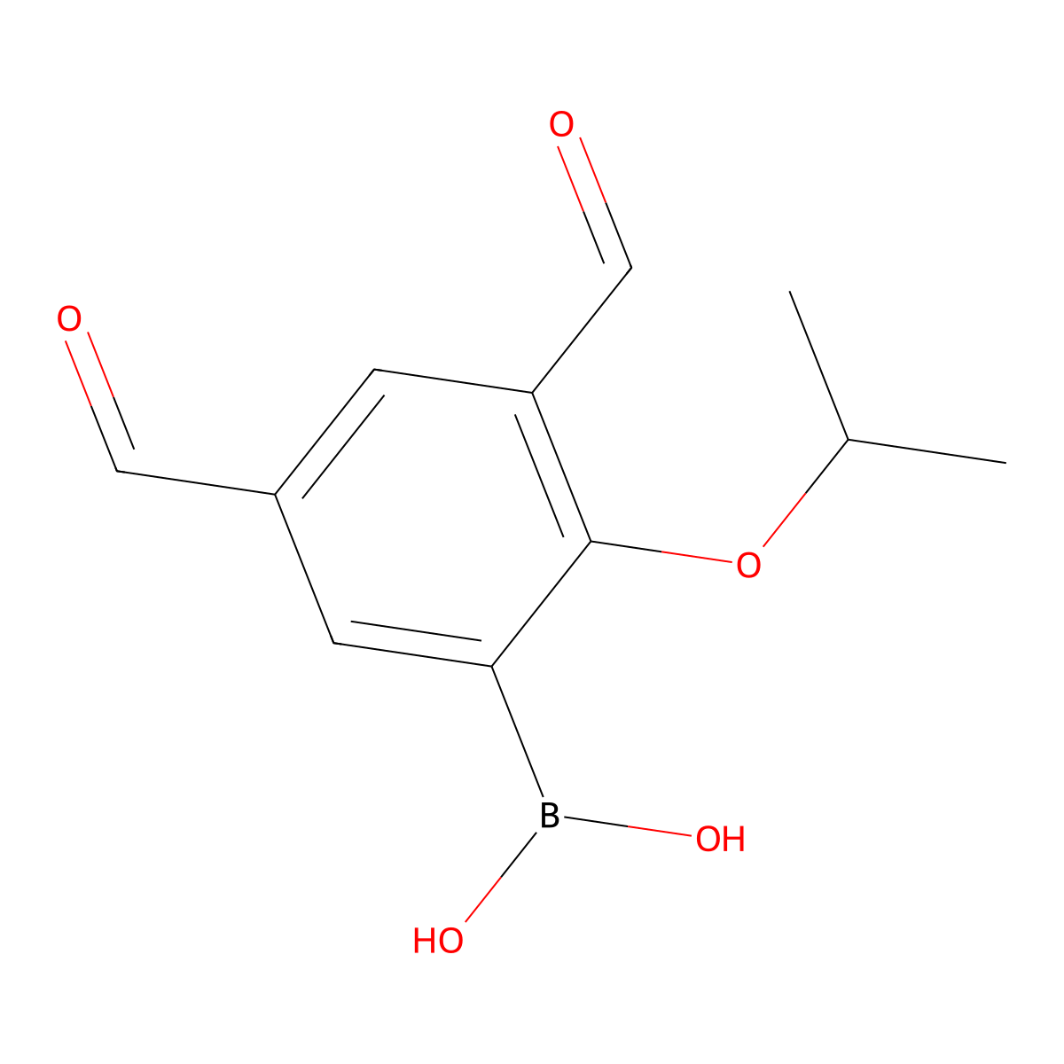(3,5-Diformyl-2-isopropoxyphenyl)boronic acid molecular structure, CAS 1072951-68-8