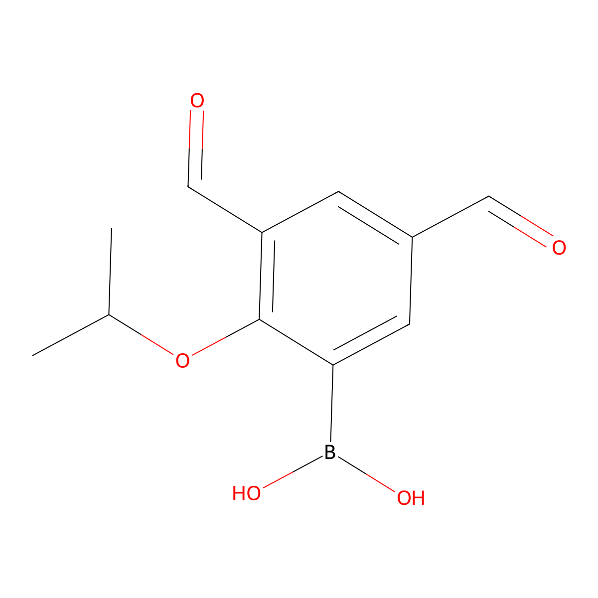 (3,5-Diformyl-2-isopropoxyphenyl)boronic acid molecular structure, CAS 1072951-68-8