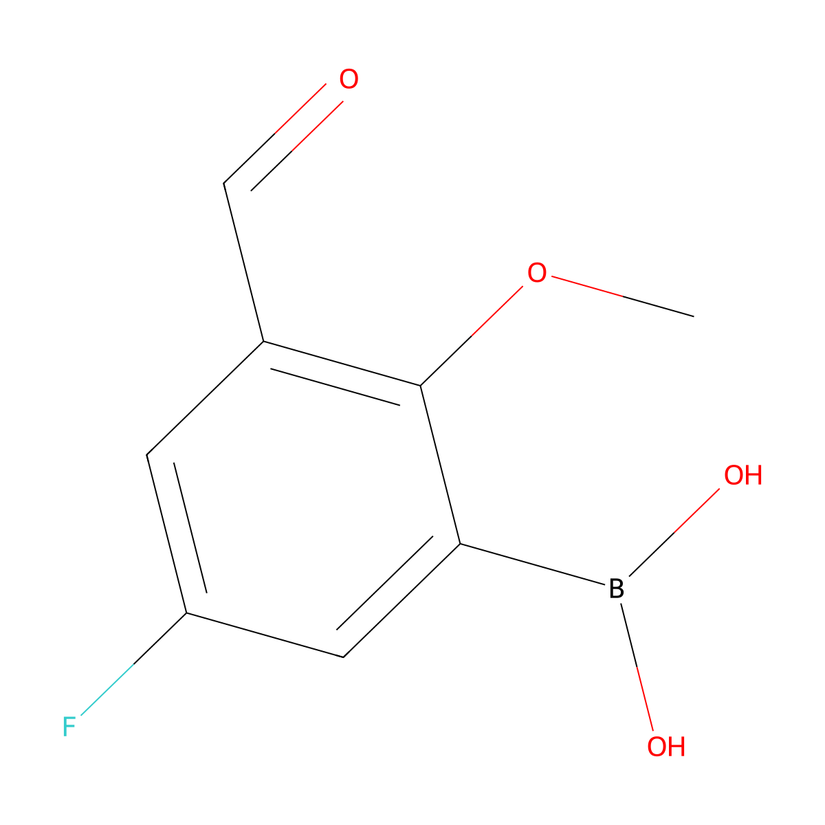 (5-Fluoro-3-formyl-2-methoxyphenyl)boronic acid molecular structure, CAS 1072951-73-5