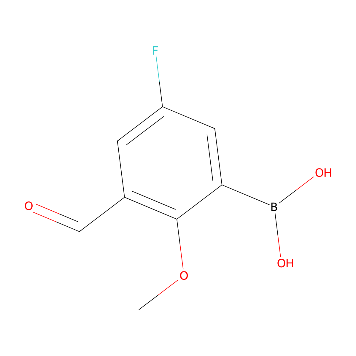 (5-Fluoro-3-formyl-2-methoxyphenyl)boronic acid molecular structure, CAS 1072951-73-5