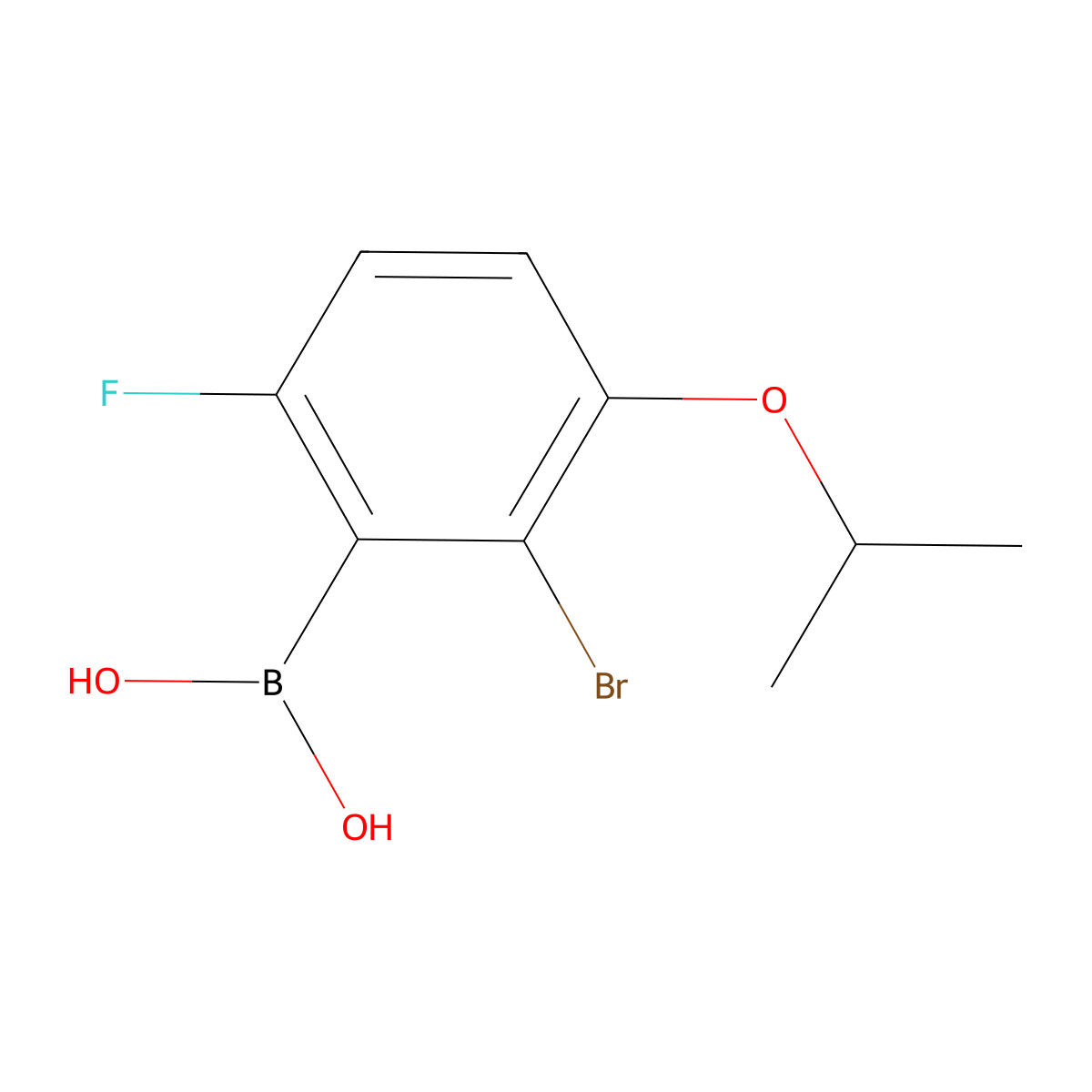2-Bromo-6-fluoro-3-isopropoxyphenylboronic acid molecular structure, CAS 1072951-75-7