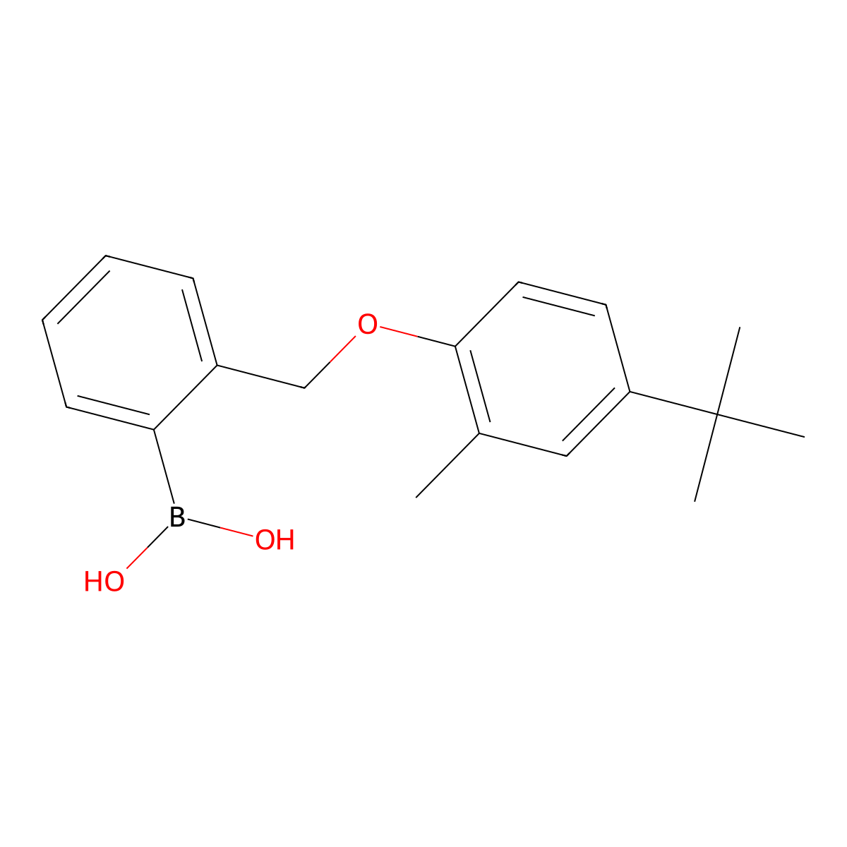 B-(2-((4-(1,1-Dimethylethyl)-2-methylphenoxy)methyl)phenyl)boronic acid molecular structure, CAS 1072951-76-8