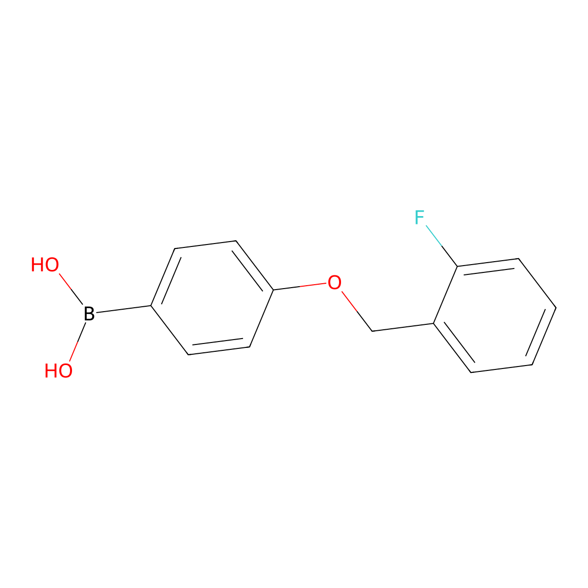 (4-((2-Fluorobenzyl)oxy)phenyl)boronic acid molecular structure, CAS 1072951-78-0