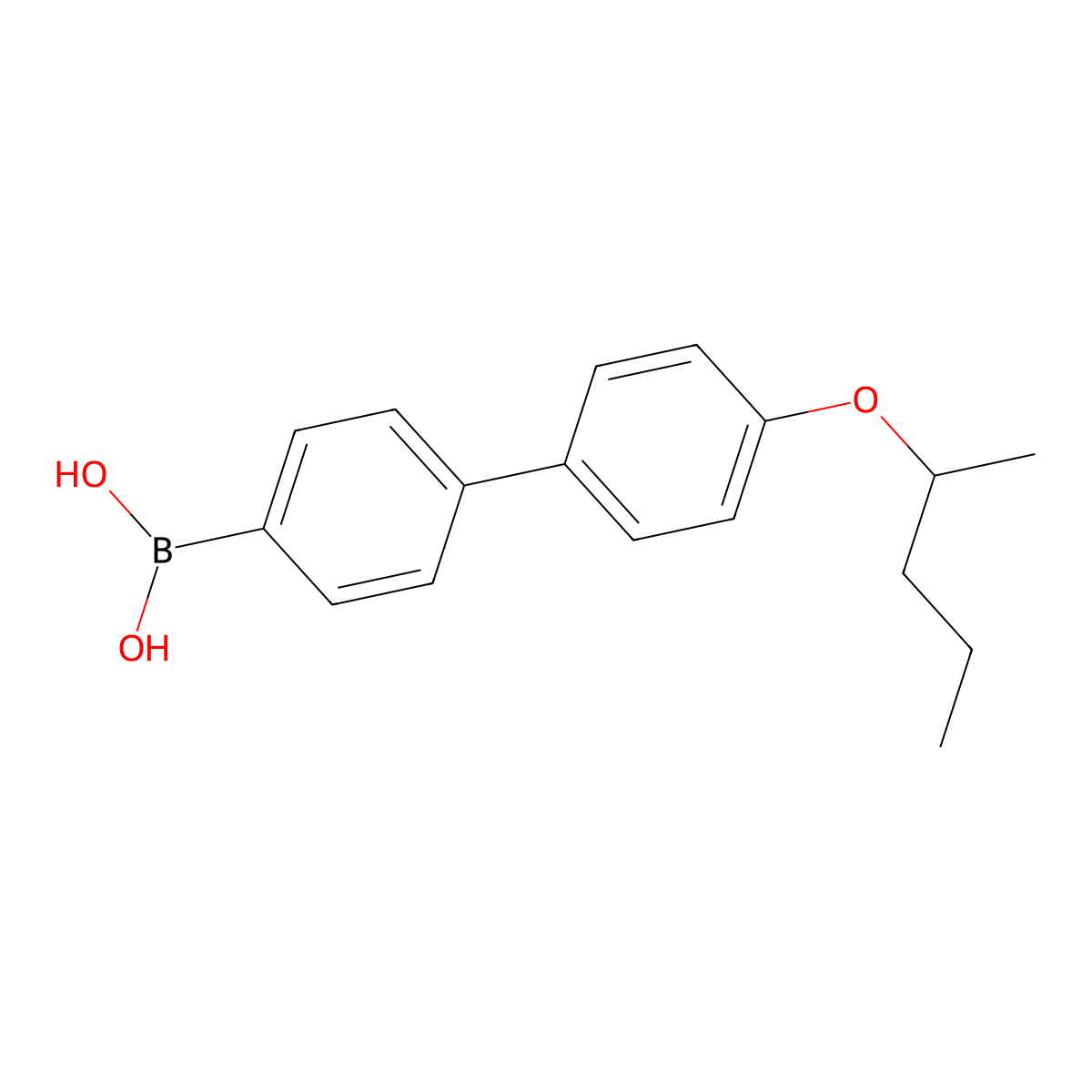 B-(4'-(1-Methylbutoxy)(1,1'-biphenyl)-4-yl)boronic acid molecular structure, CAS 1072951-79-1
