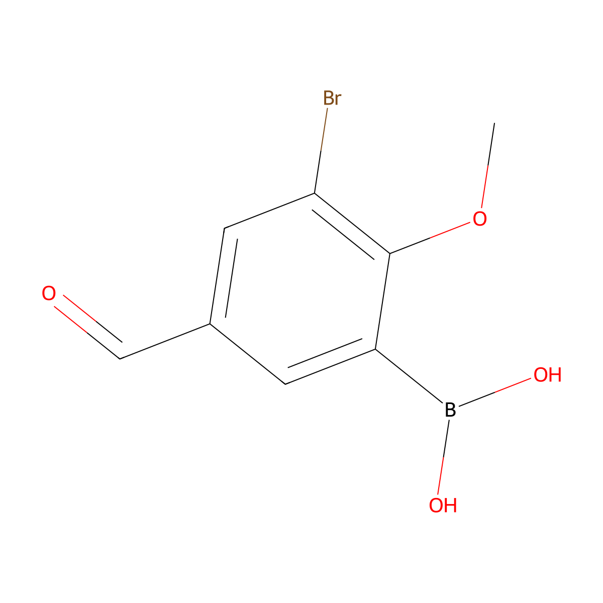 3-Bromo-5-formyl-2-methoxyphenylboronic acid molecular structure, CAS 1072951-80-4