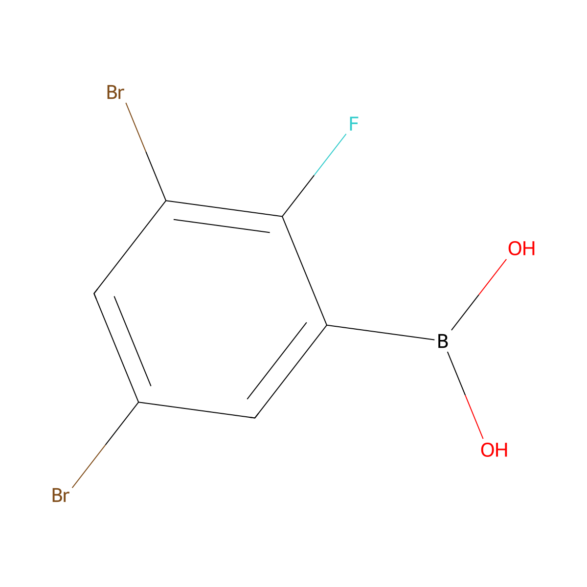 (3,5-Dibromo-2-fluorophenyl)boronic acid molecular structure, CAS 1072951-82-6